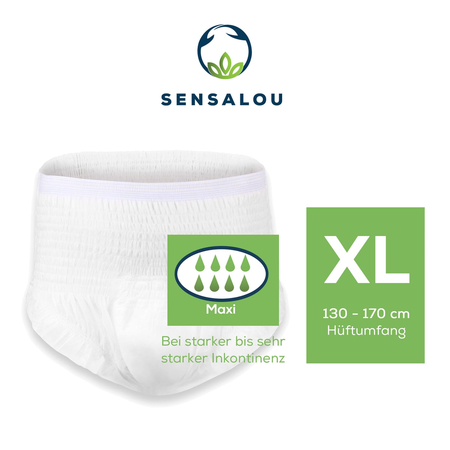 Sensalou diaper pants test package size. M, L, XL